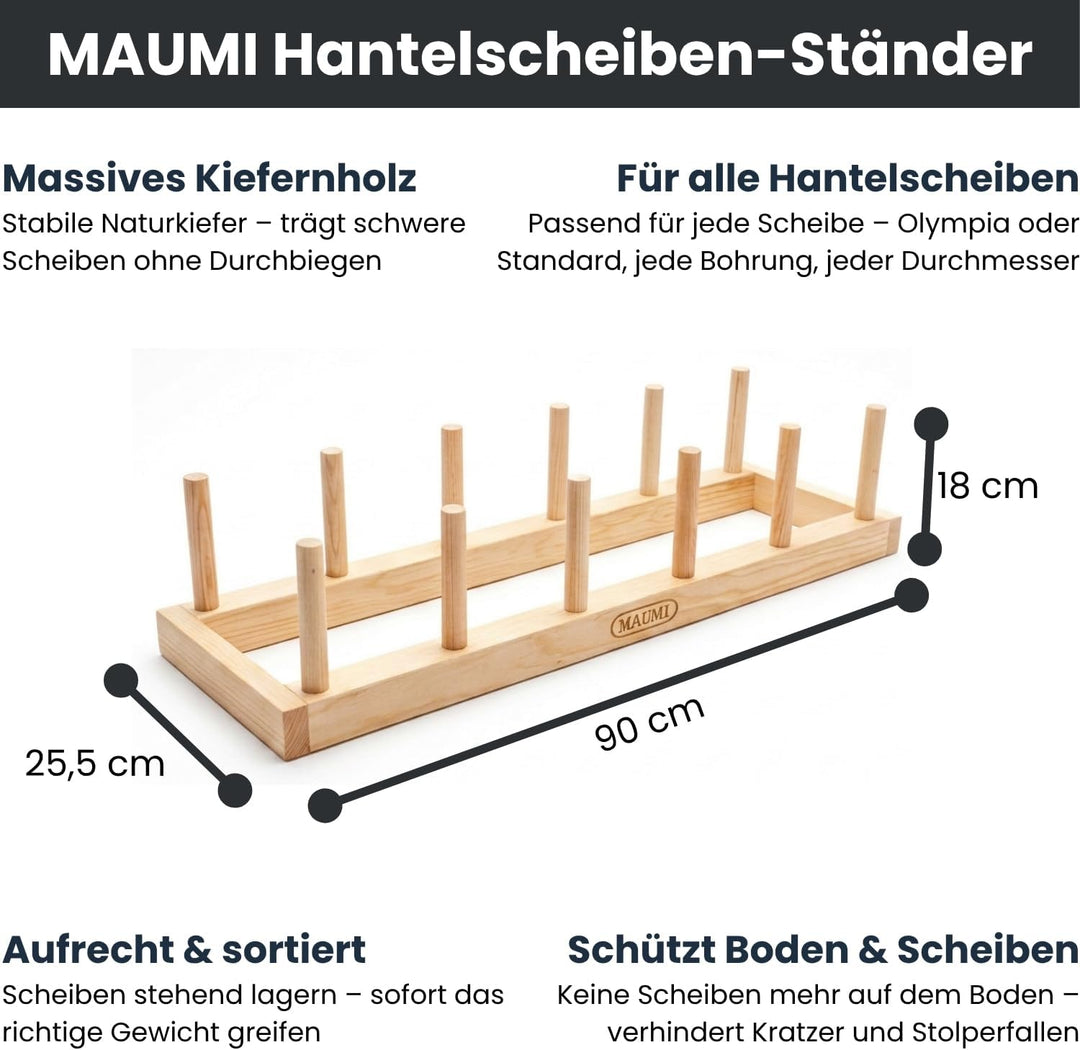 MAUMI Hantelständer Hantelscheibenständer Scheibenaufnahme Aufbewahrung Hantelscheiben Ständer für S