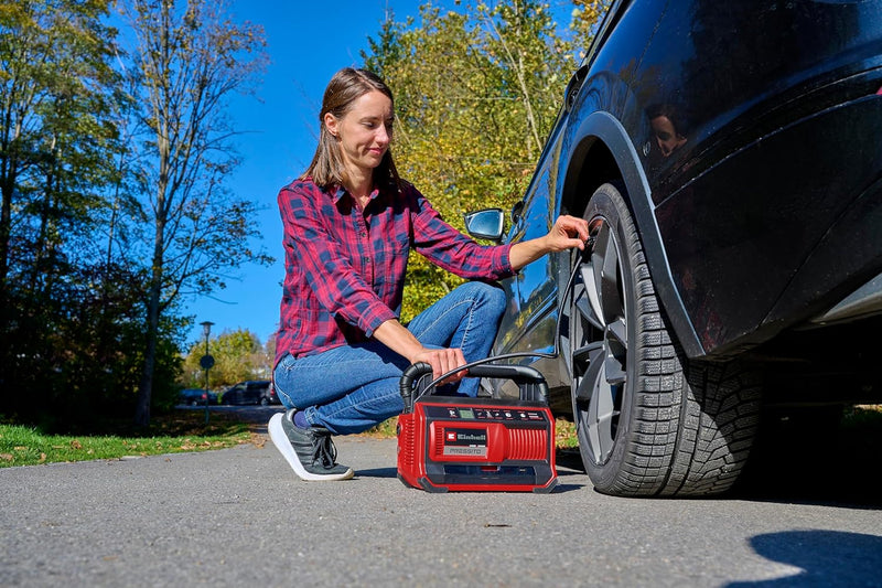 Einhell Akku-Kompressor PRESSITO 18/25 Power X-Change (18 V, max. 11 bar, inkl. 3-tlg. Adapter-Set,