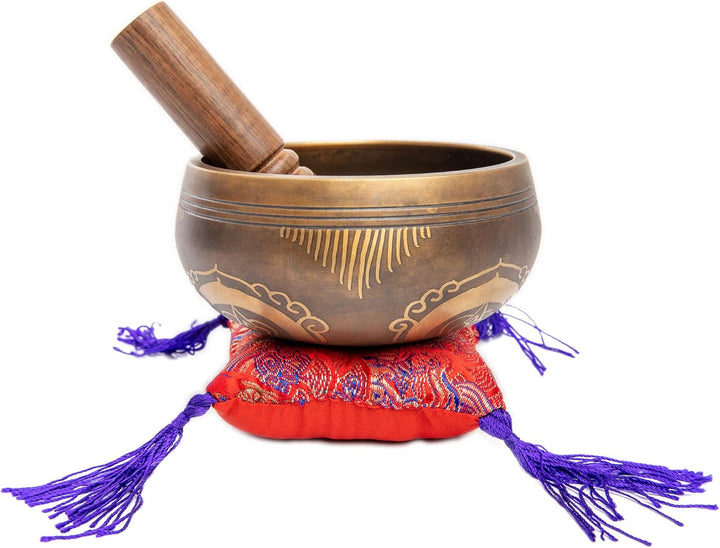 Tibetisches Klangschalen-Set, einfach zu spielen, authentisch, handgefertigt für Meditation, Klangch