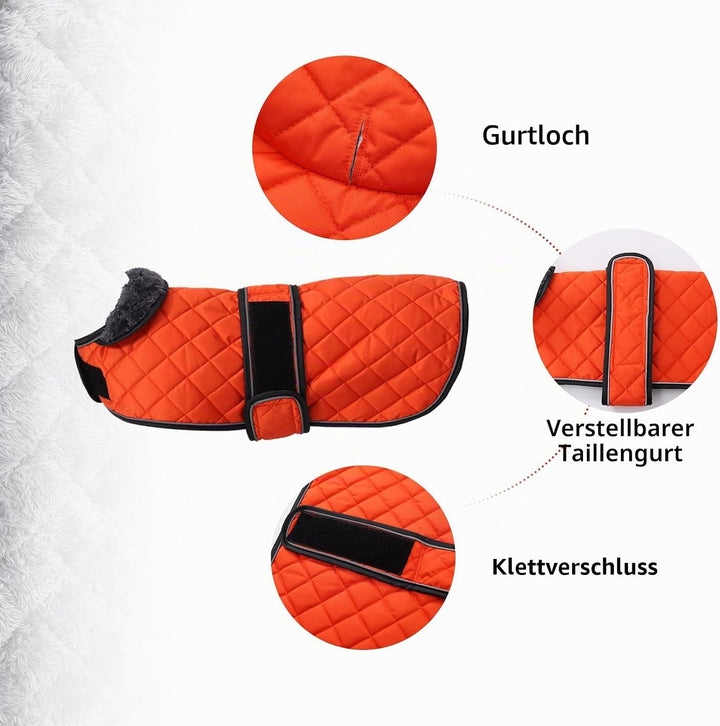 Geyecete - Warmer wintermantel für dackel Hunde,Hunde Winterjacken mit plüschfutter,Outdoor jacken m