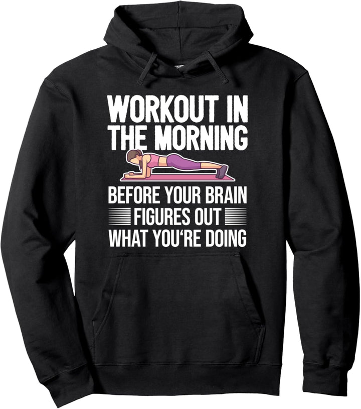 Lustiger Workout Fitness Spruch Liegestütze Cardio Am Morgen Pullover Hoodie