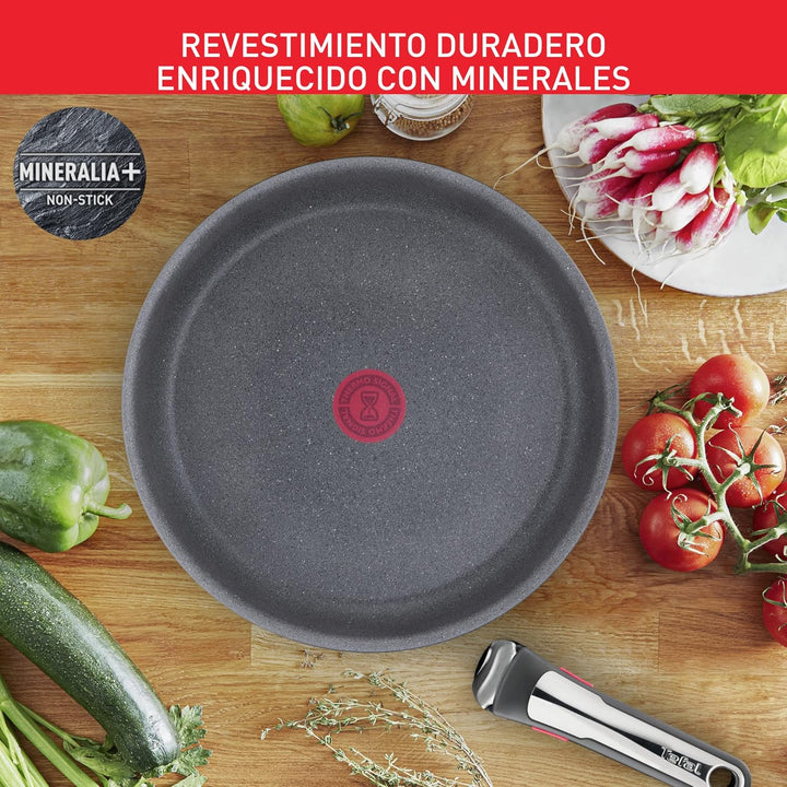 Tefal Ingenio Natural On Kochgeschirr, 3-teilig, stapelbar, Antihaftbeschichtung, Induktion, L766935