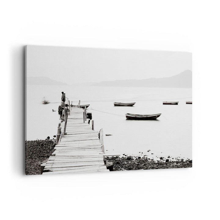 Bilder auf Leinwand 100x70cm Leinwandbild Fussgängerbrücke See hongkong Gross Wanddeko Bild Schlafzi
