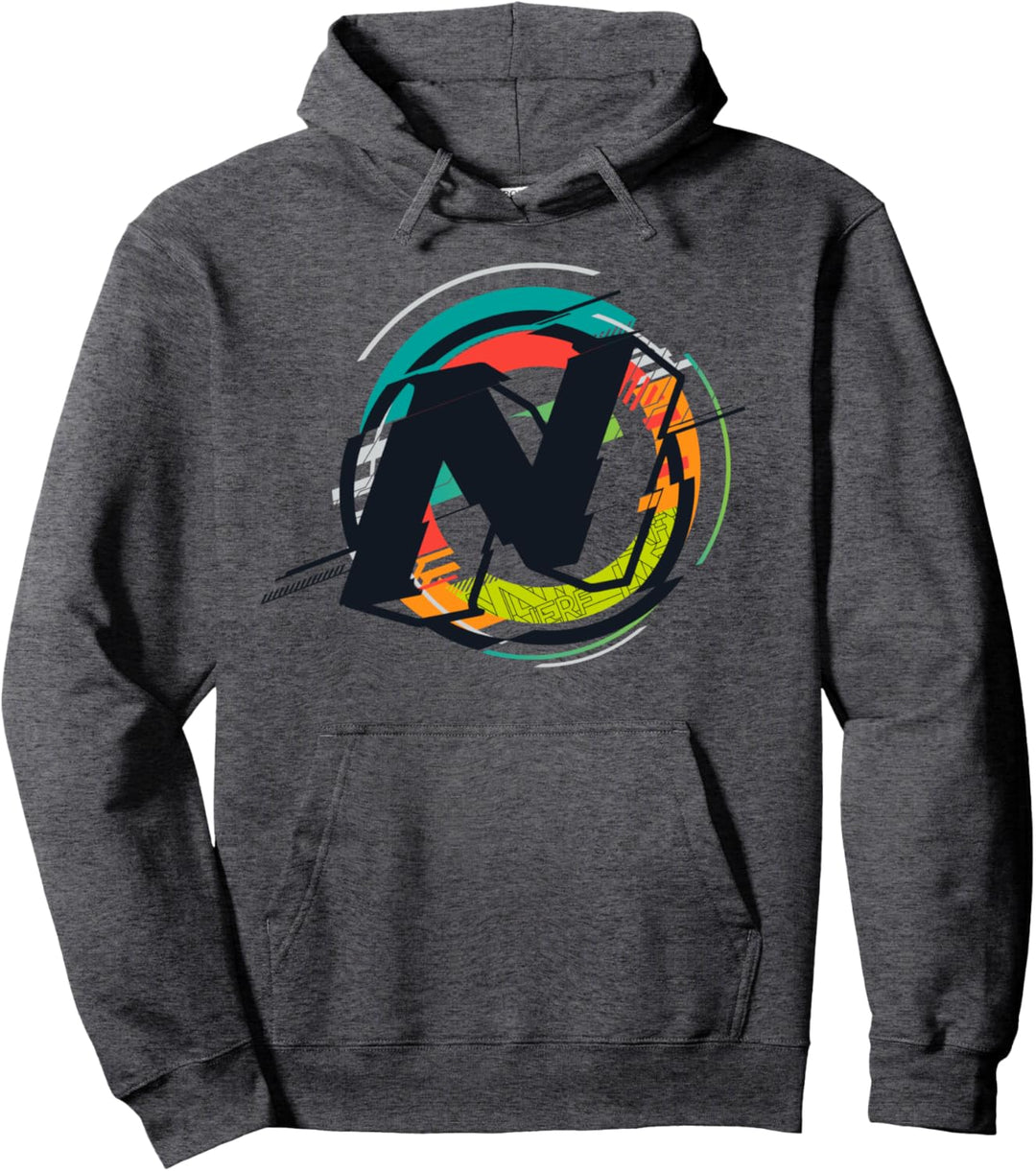 Nerf Glitch Color Graphic Logo Pullover Hoodie