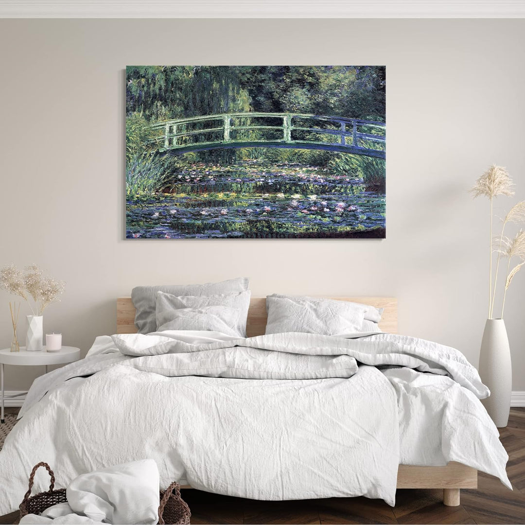 Leinwand (80x60cm): Claude Monet - Seerosen und japanische Brücke 80x60 cm, 80x60 cm