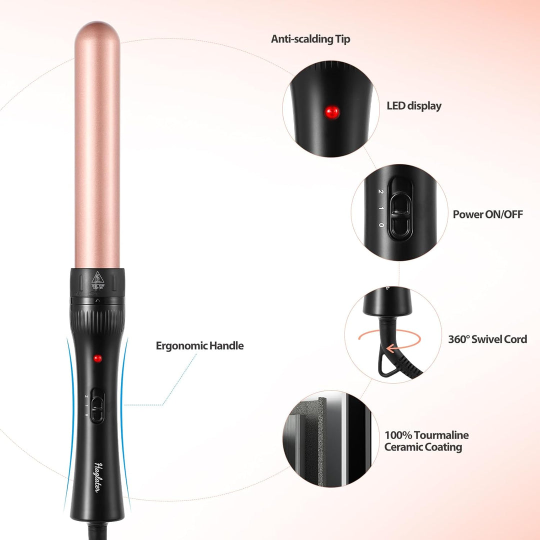 Lockenstäb 5 in 1, Keramik Lockeneisen mit Multifunktion Lockenbürste, Lockenstabe mit Verschiedenen