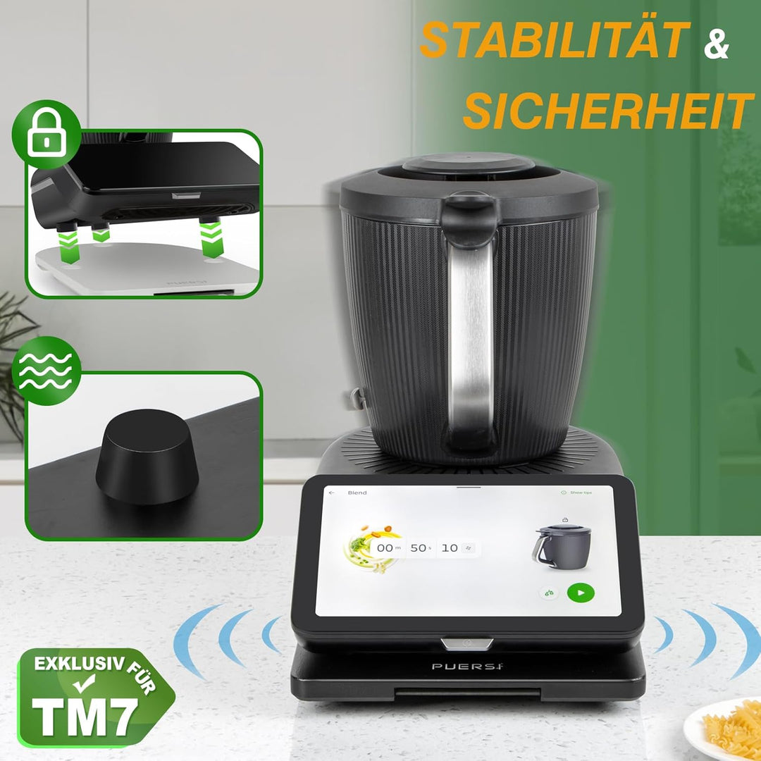 PUERSI Gleitbrett TM7 für Thermomix, 2te Generation, Brett für Thermomix mit Rollen, Leicht Gleitend