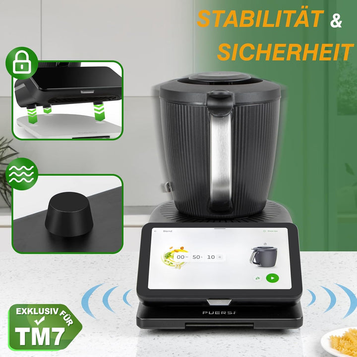PUERSI Gleitbrett TM7 für Thermomix, 2te Generation, Brett für Thermomix mit Rollen, Leicht Gleitend
