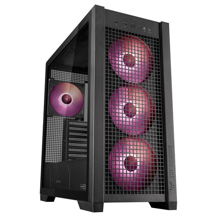 ASUS TUF Gaming GT302 ARGB Black Mid-Tower-ATX-Gehäuse (4X 140 x 28-mm-ARGB-Lüfter, austauschbare Se