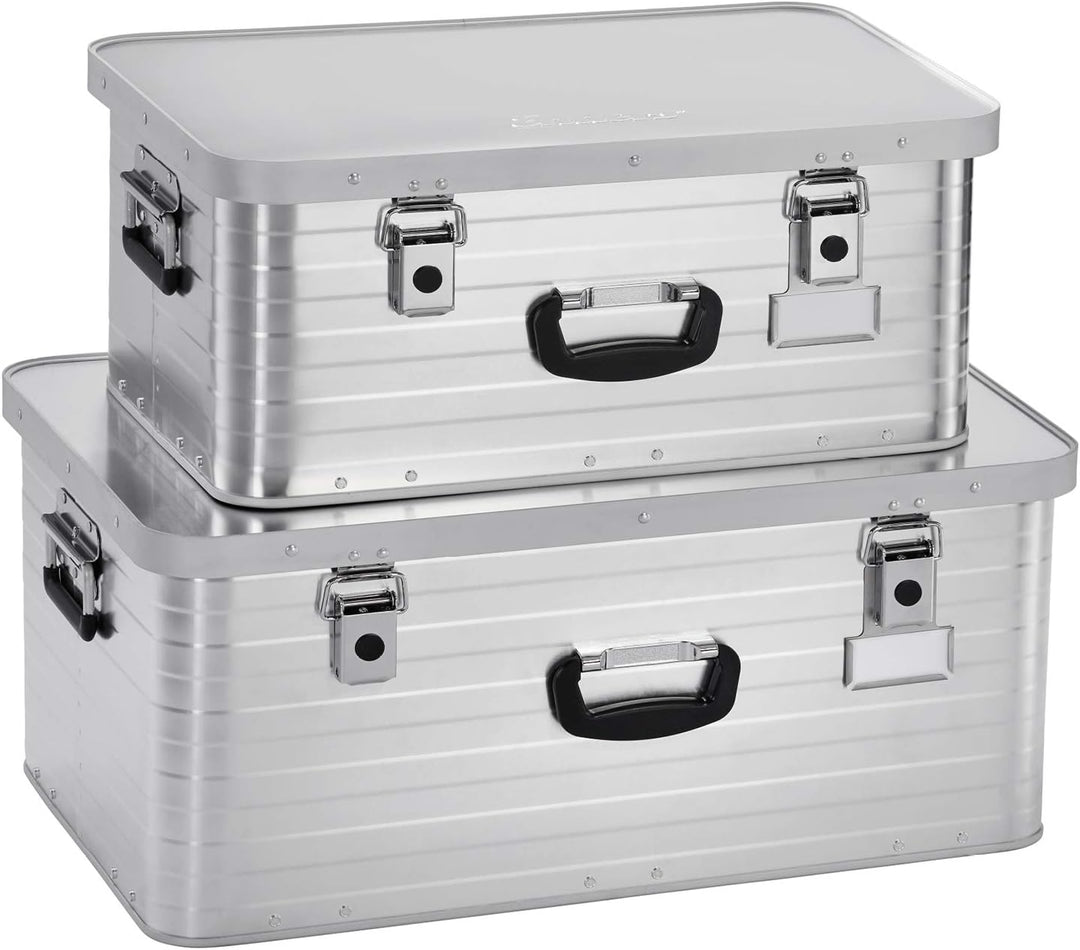 Enders Alubox 47 L + 80 L mit 2x Schloss Set - Aluminium Box 1 mm Wandstärke, spritzwasserdicht, sta