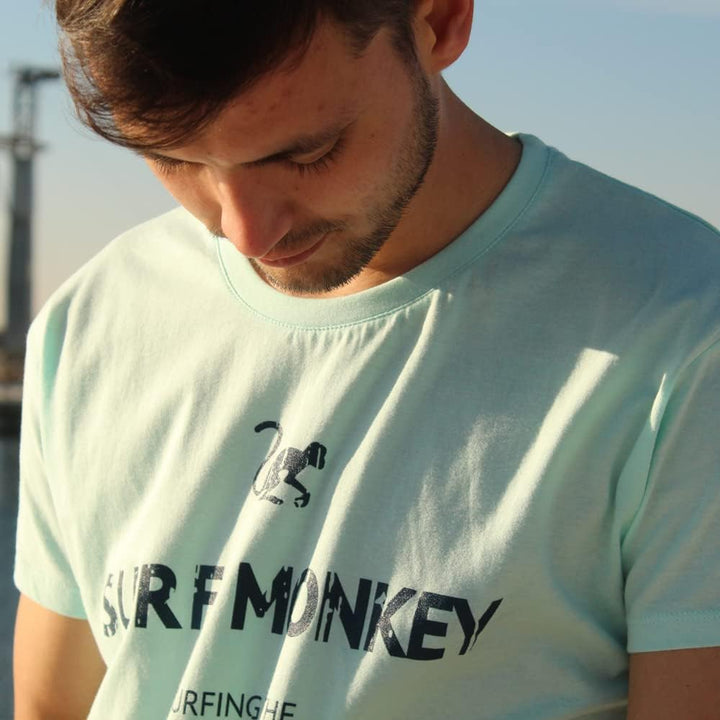 SURF MONKEY Bio-Baumwoll-T-Shirt, Zitronengelb M Himmel, M Himmel