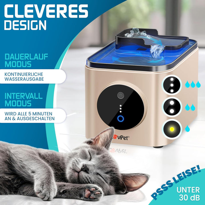 Katzenbrunnen Trinkbrunnen für Katzen 3,5L Wassertank & 3x Filter Automatischer Wasserspender Katzen