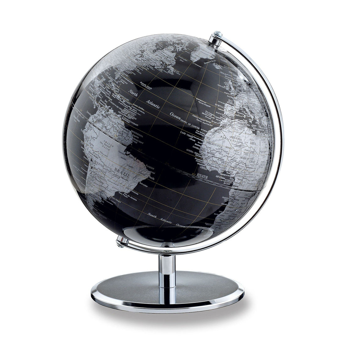 emform Tischglobus Darkchrome Planet, Aluminium & Kunststoff, 250 x 300 mm, Darkchrome