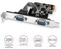AXAGON Compatible PCEA-PSN PCIe Adapter with 2X Serial Ports - ASIX AX99100 Chipset