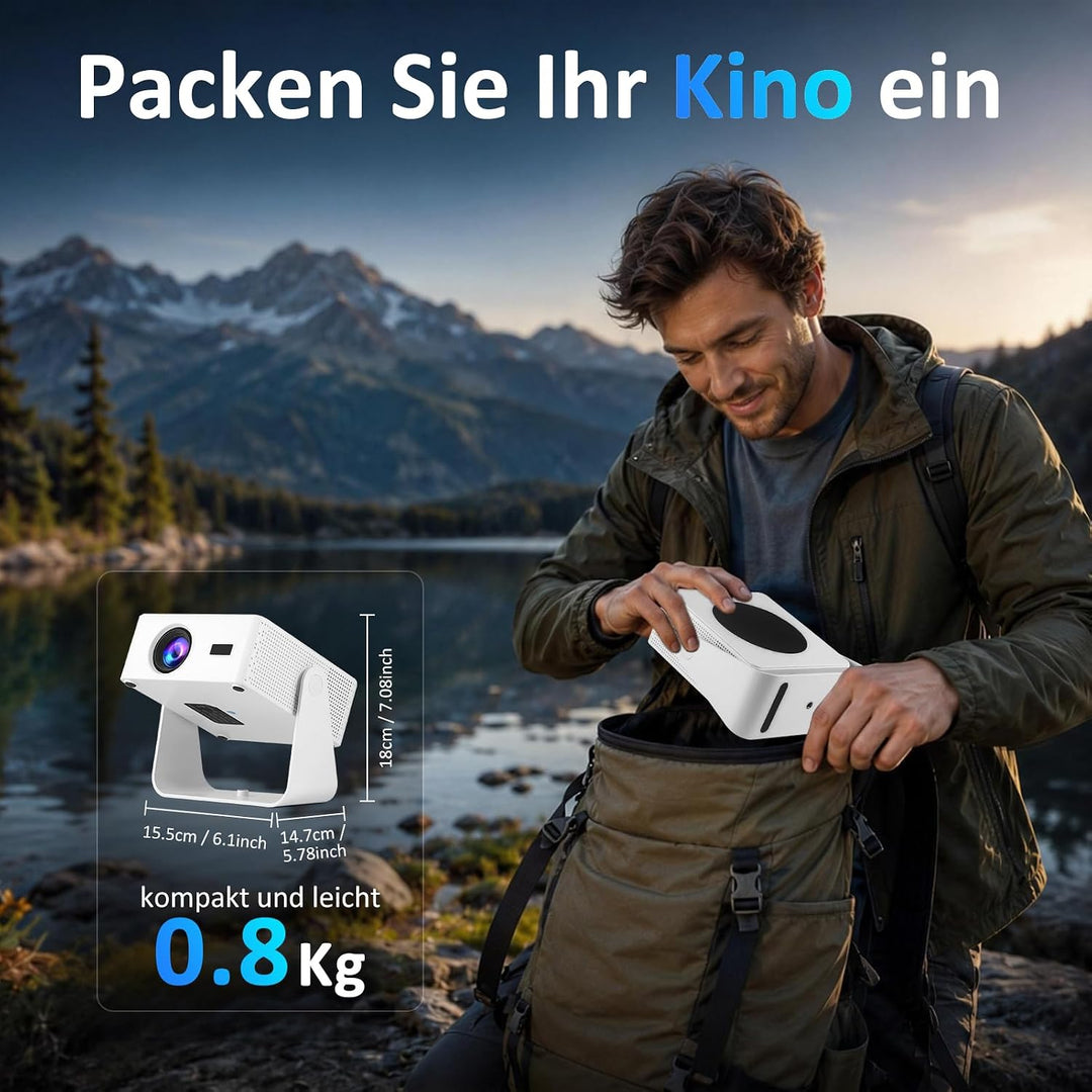 2026 Neuer Smart Mini Beamer Integrierte APP, Android 13, Full HD 1080P, unterstützt 4K-Decodierung,