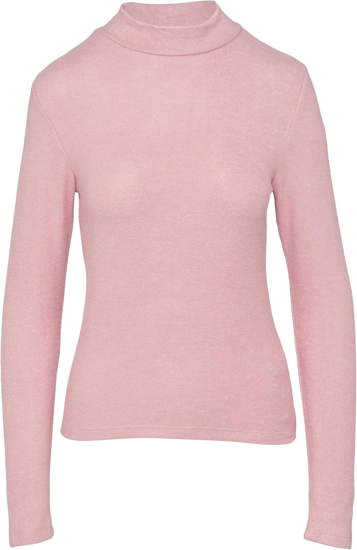 QS Damen Softes Longsleeve aus Viskosemix Langarmshirt mit Stehkragen (1er Pack) S Lilac/Pink 41w0,
