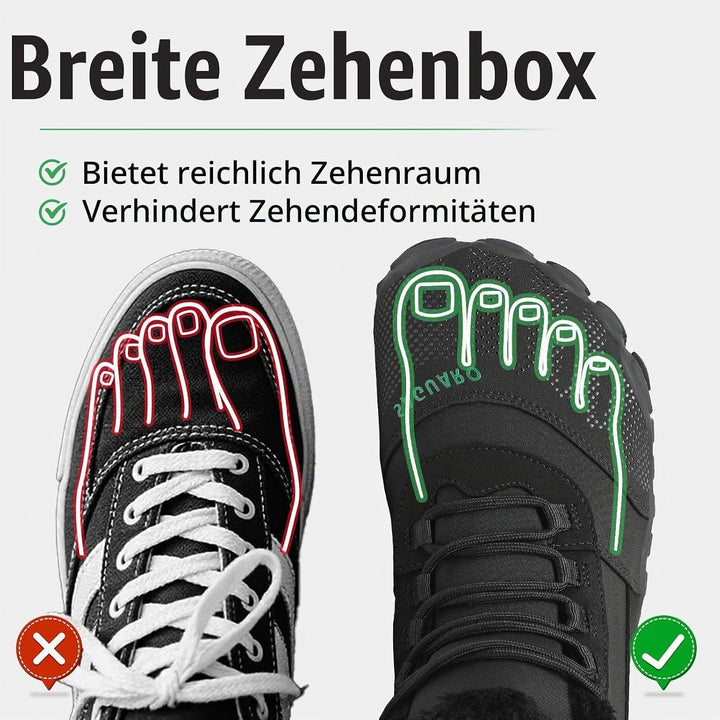 SAGUARO Barfussschuhe Gefüttert Herren Winterschuhe Damen Warm Winterstiefel 36 EU Schwarz, 36 EU Sc
