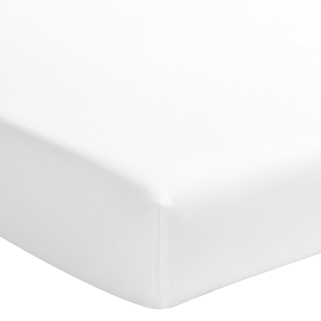 ESSIX D 68-10001-526013 SXU Spannbettlaken, Satin-Baumwolle, einfarbig, 140 x 200 cm, Weiss 140 x 20