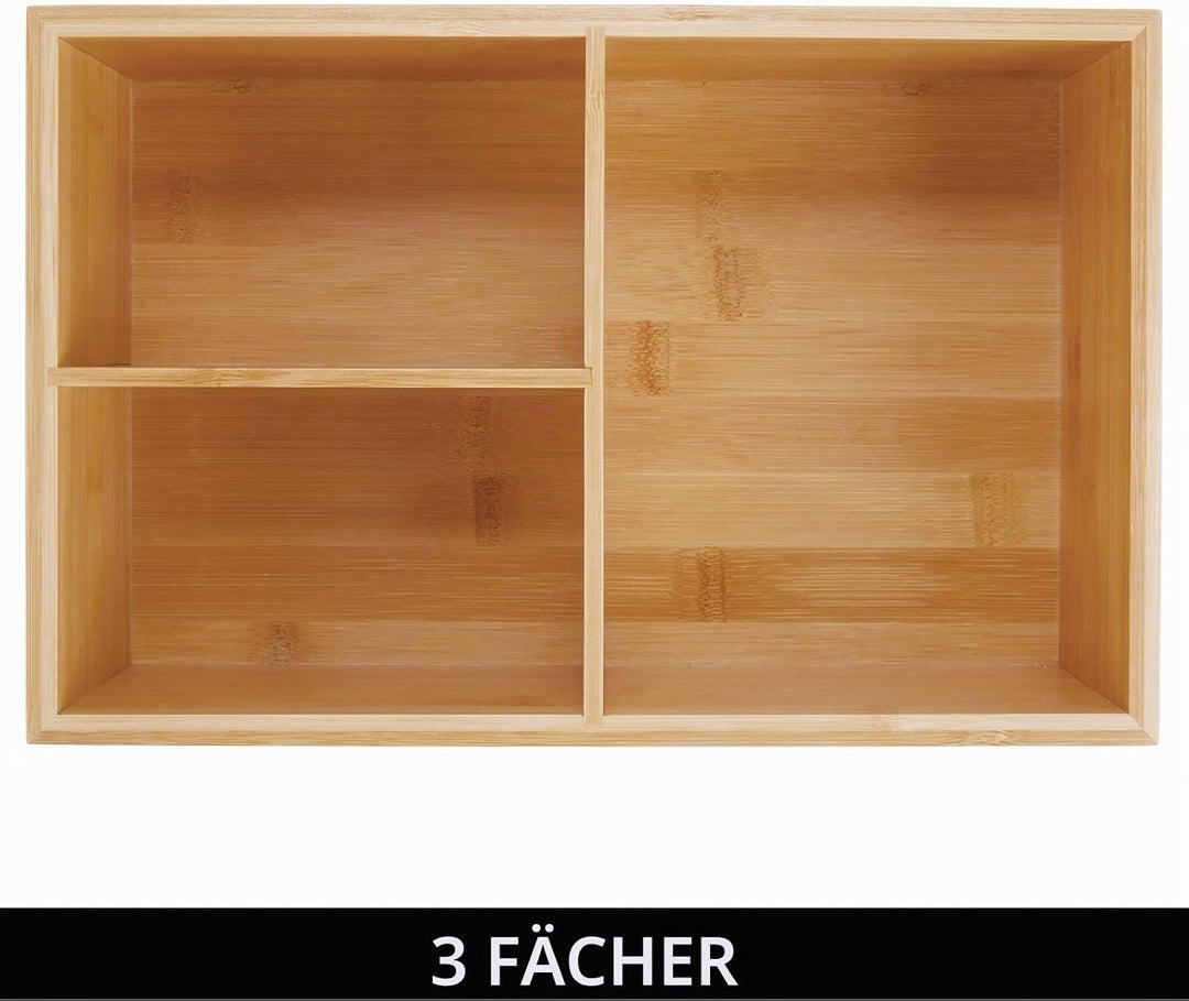 mDesign Deckelhalter – praktischer Küchen Aufbewahrungskorb mit DREI Fächern zur Aufbewahrung von De