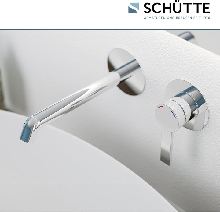 Schütte Los Angeles Waschtischarmatur für Wandmontage, Eleganter Wasserhahn fürs Badezimmer, Mischba