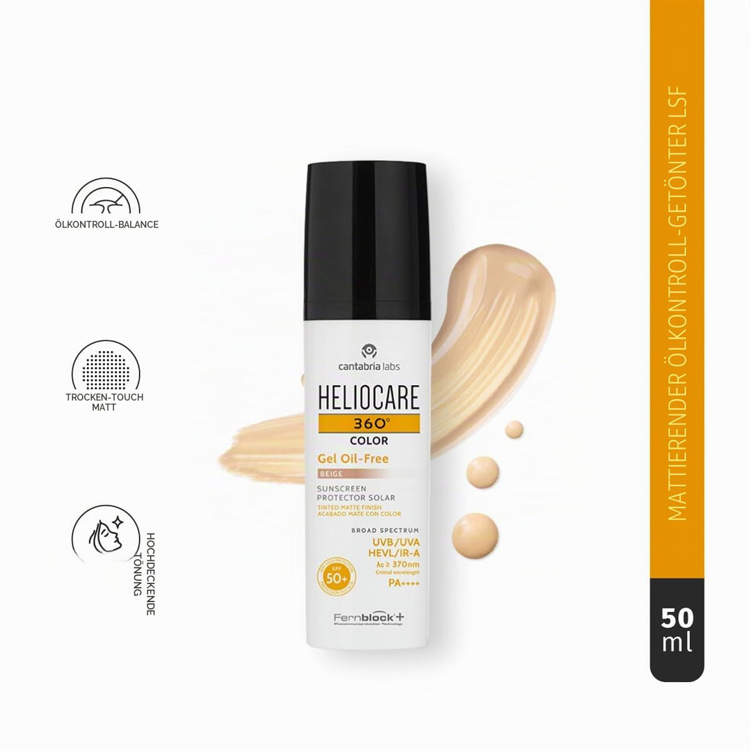 Heliocare 360 Gel-farbe Ölfrei Spf50 Beige 50ml