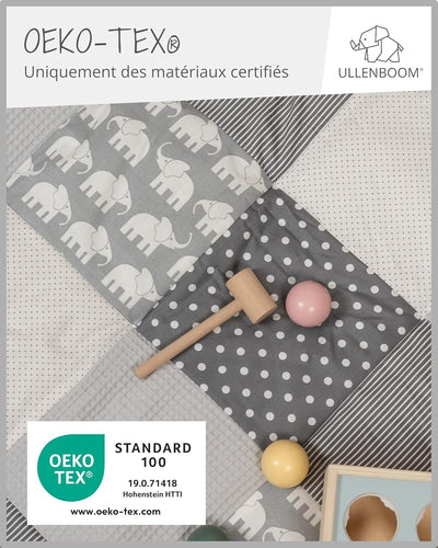 ULLENBOOM Krabbeldecke für Baby 100x100 cm, 100% OEKO-TEX Materialien, Made in EU, Dick & weich gepo