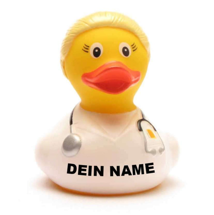 Badeente - personalisierbar (Ärztin blond Ente), Ärztin Blond Ente