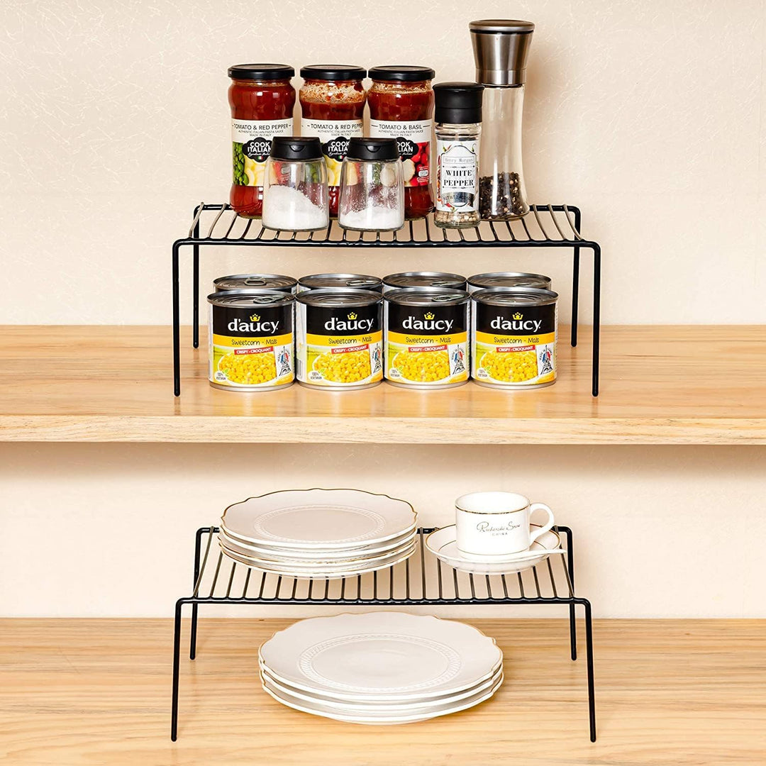 Schrankregal, 6er-Set, mittelgross (33 x 23,9 cm), rostfreier Metalldraht, Küchenschrank, Organizer