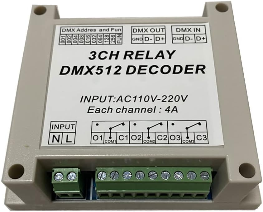 3CH Relay Switch DMX512 Controlled Relay Switch High Voltage Input Relay Switch AC110-220V