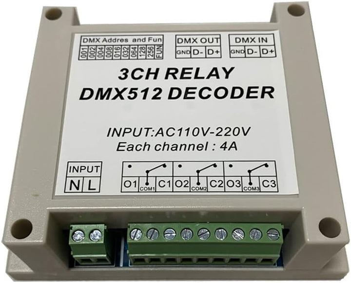 3CH Relay Switch DMX512 Controlled Relay Switch High Voltage Input Relay Switch AC110-220V