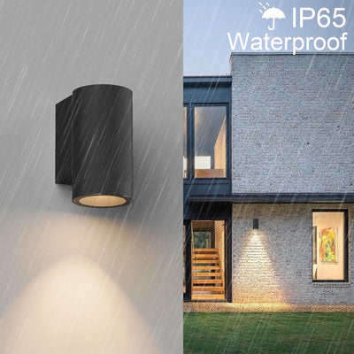 Klighten 2 Stück Aussen Wandleuchte, GU10 Downlight Wasserdichte IP65 Aussenlampe Aussenleuchte Wand