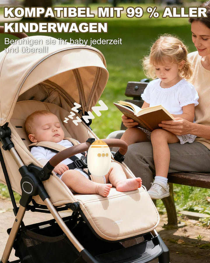 Kinderwagenschaukler, Einschlafhilfe Baby Wiederaufladbar, 2 Halterungen | 11 Beruhigende Klänge,Stu