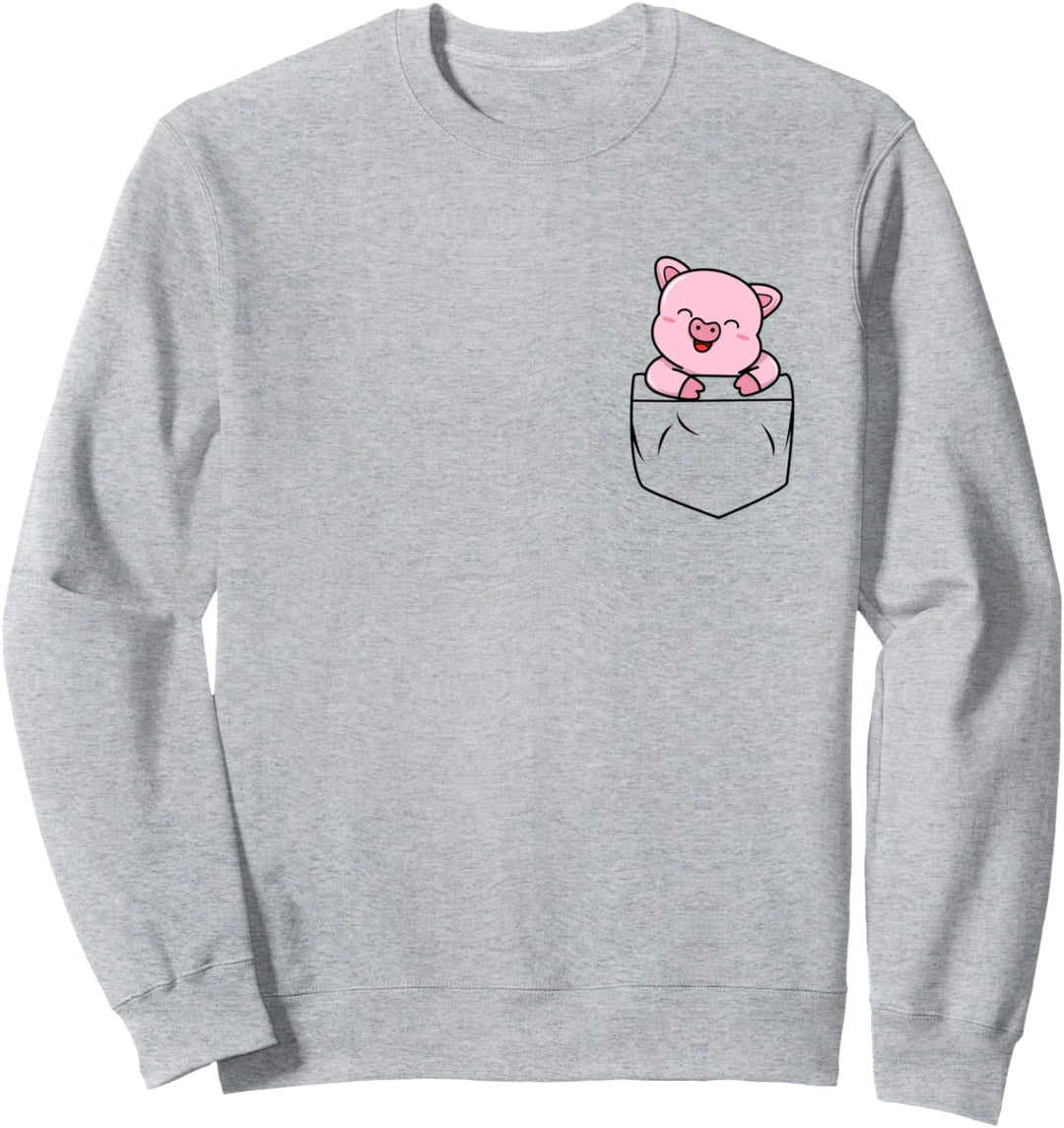 Schwein in der Brusttasche Kawaii Niedlicher Schwein Sweatshirt