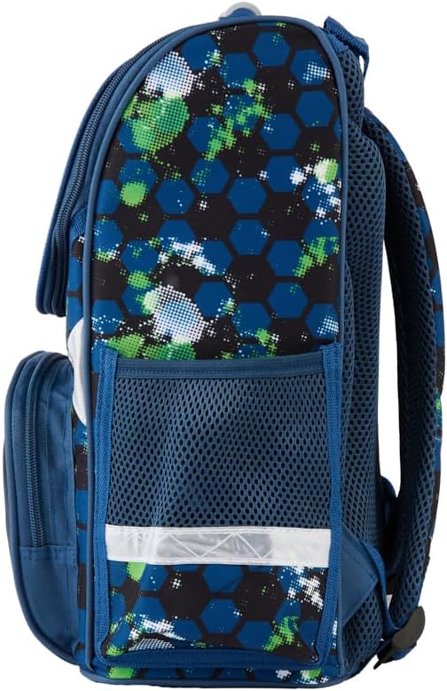 Goldkids - Schulranzen für Jungen - Schul-Rucksack für Kinder mit Federmäppchen - Schuhbeutel und Ha