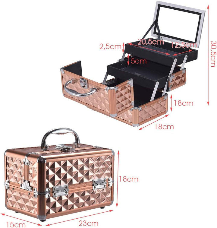 DREAMADE Kosmetikkoffer Mini, Schminkkoffer Make-up Multikoffer, Beauty Case, Make-up Box Kosmetikka
