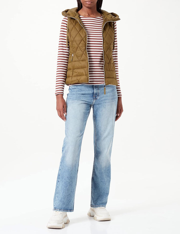 s.Oliver Damen 120.12.208.16.155.2120485 Weste ärmellos 38 Khaki/Oliv, 38 Khaki/Oliv