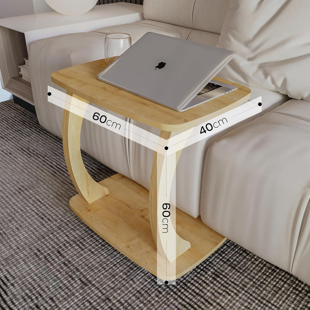 Beistelltisch Couch, mit Rollen, Laptoptisch für Couch, Kleiner Wohnzimmertisch, Sofatisch in stylis