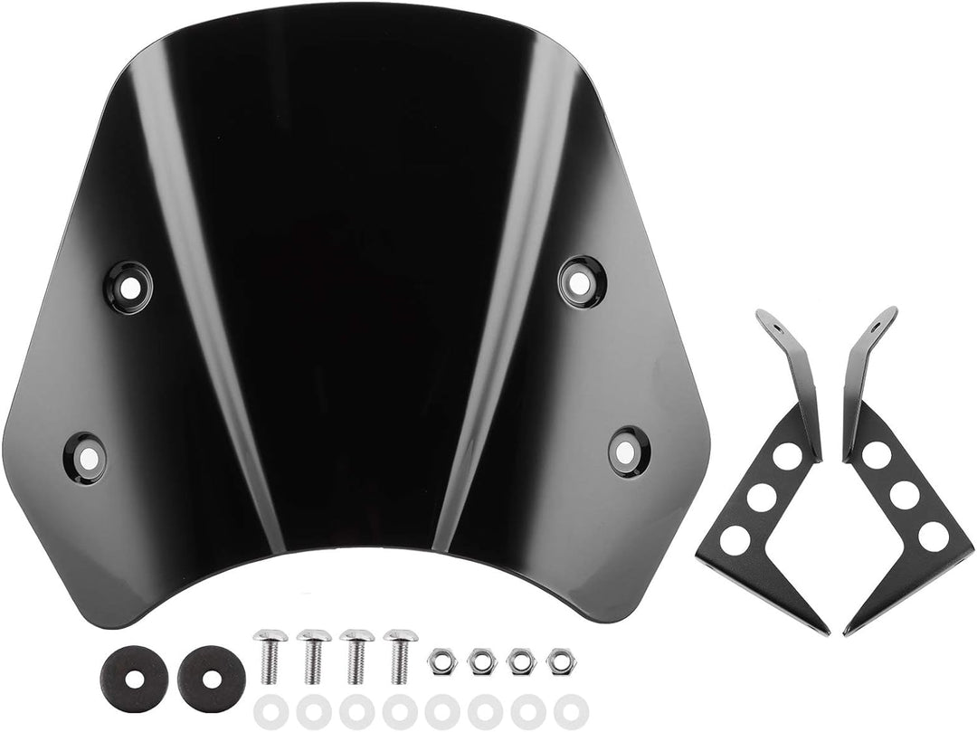 EBTOOLS Motorrad Windschutzscheiben, Kurze Motorrad Windschutzscheibe Windabweiser Schutzverkleidung