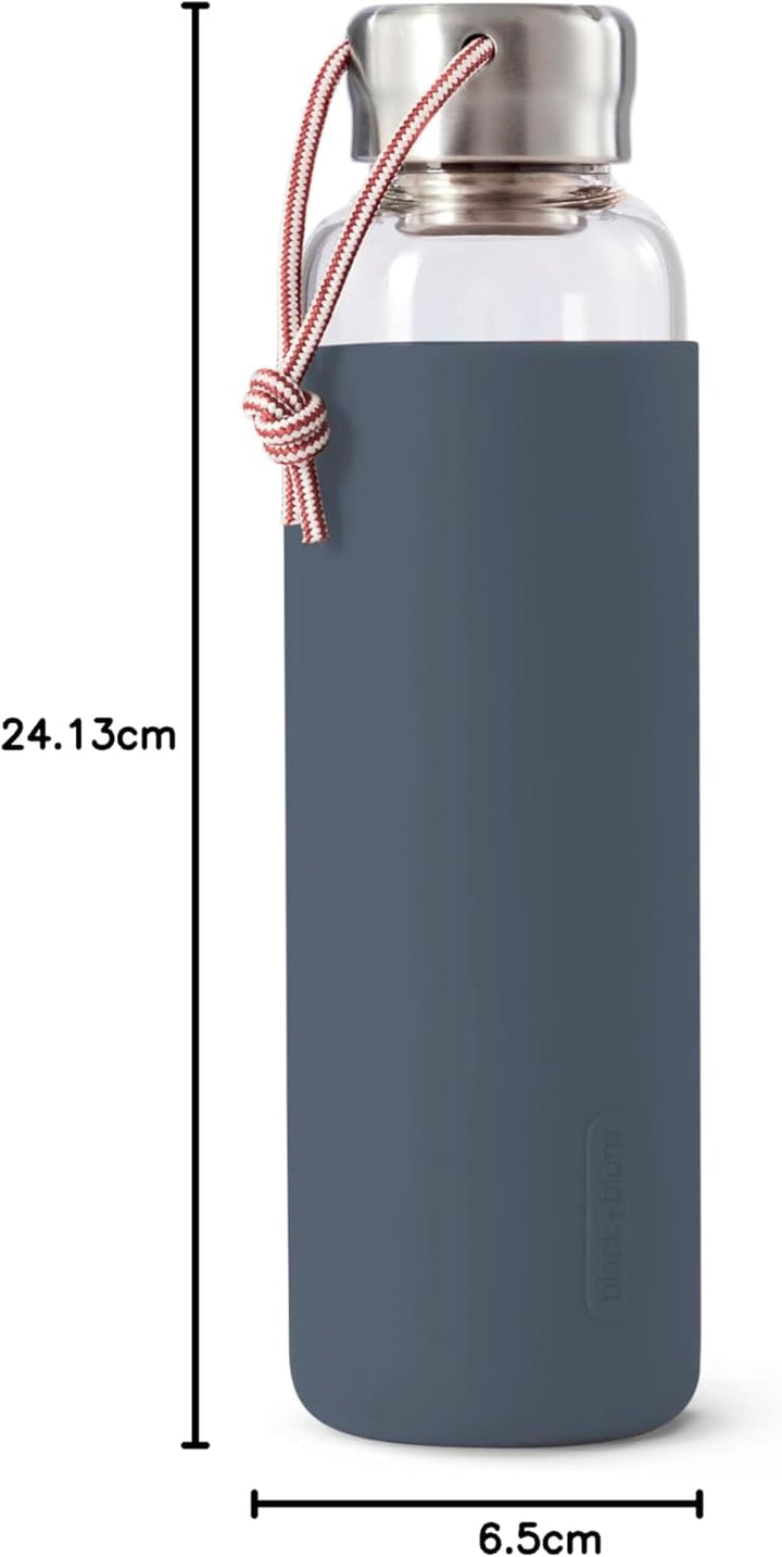 Black+Blum Glas-Wasserflasche, Schiefer, 600 ml 600 ml Schiefer, 600 ml Schiefer