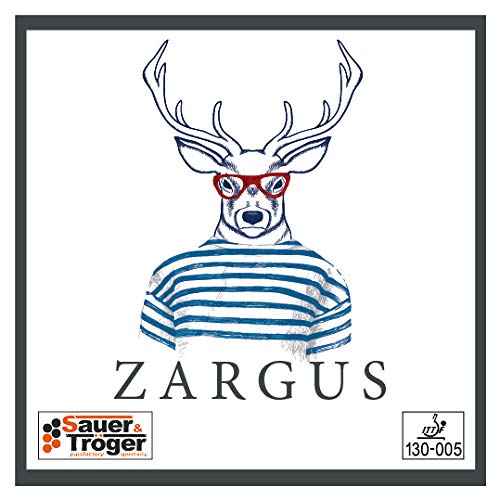 Sauer & Tröger Tischtennis Belag Kurze Noppe | Zargus | Rot, Schwarz | 1,5 1,8 2,0 Schwarz 1,8 mm, S