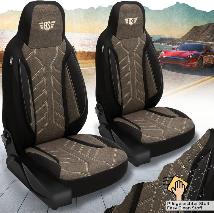 BREMER SITZBEZÜGE Mass Sitzbezüge Schonbezüge für Subaru XV 2 PLKT212 PLKT212 - Schwarz/Braun XV 2,