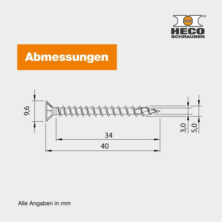 Heco 60870 TOPIX-Plus 5,0, verzinkt, 5.0X 40 5.0x 40 Vollgewinde Verzinkt, 5.0x 40 Vollgewinde Verzi