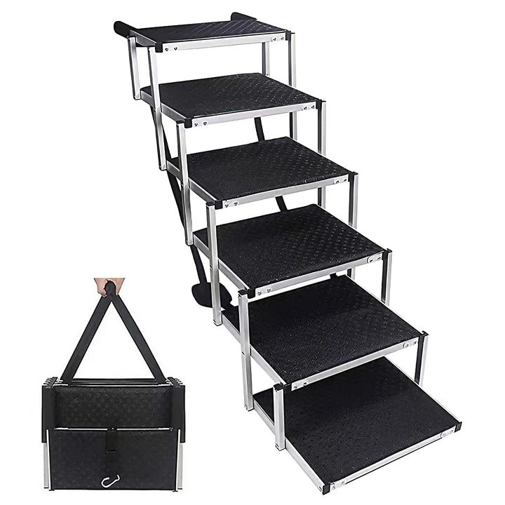 Hundetreppe Auto, 6-stufige Hundetreppe Grosse Hunde bis 70kg, Ideal für Grosse Hunde & ältere Tiere