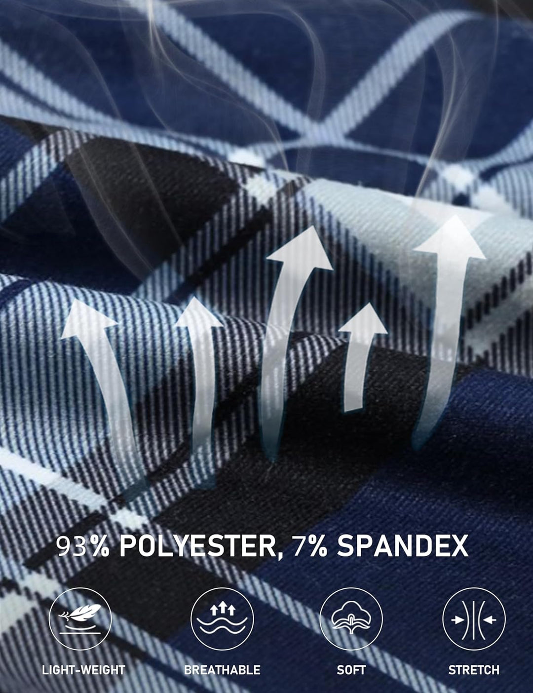 MoFiz Herren Schlafanzughose Baumwolle und Polyester Pyjamahose Lange Karierte Freizeithose Loungeho
