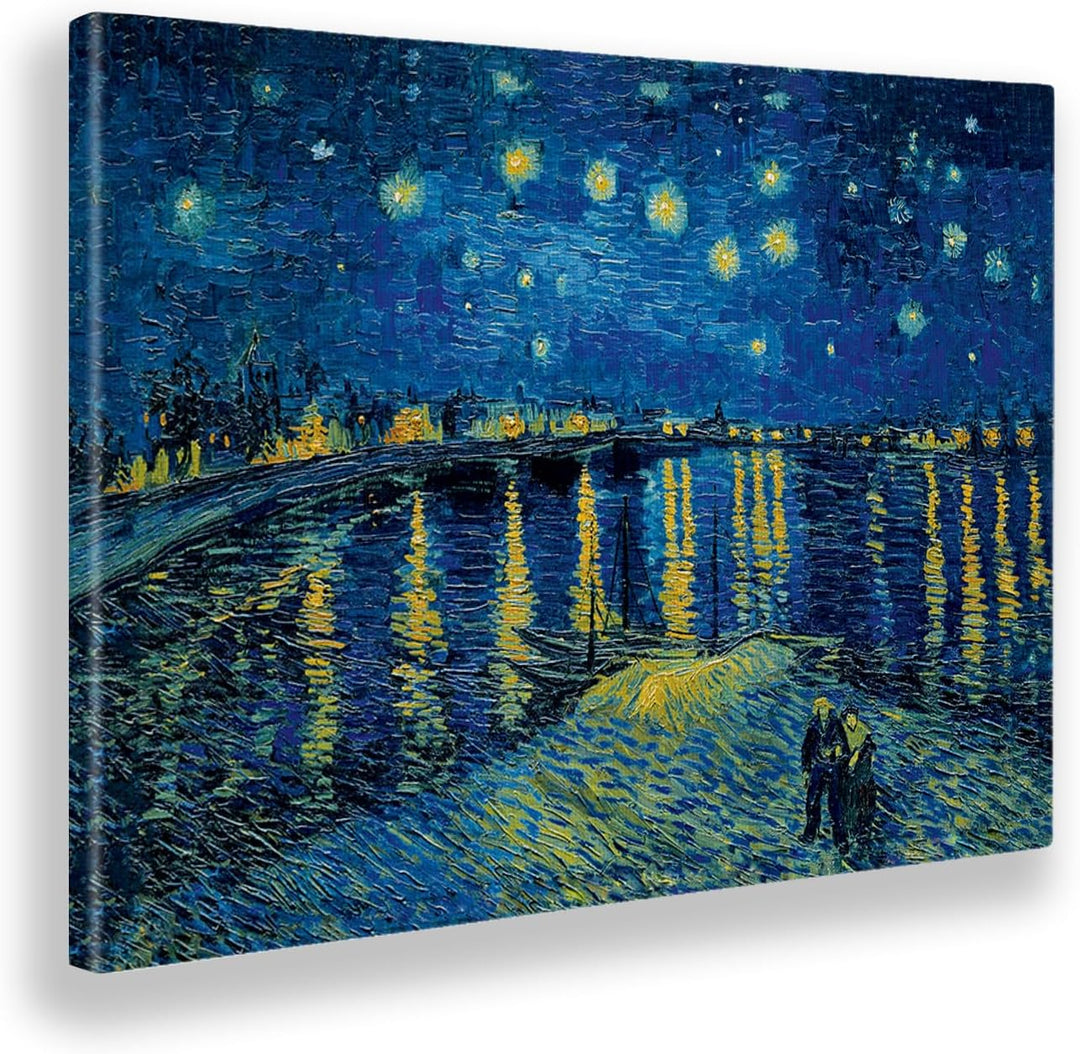 Giallobus - Gemälde - Vincent Van Gogh - Sternennacht über der Rhône - Leinwand - 140x100 - Bereit z