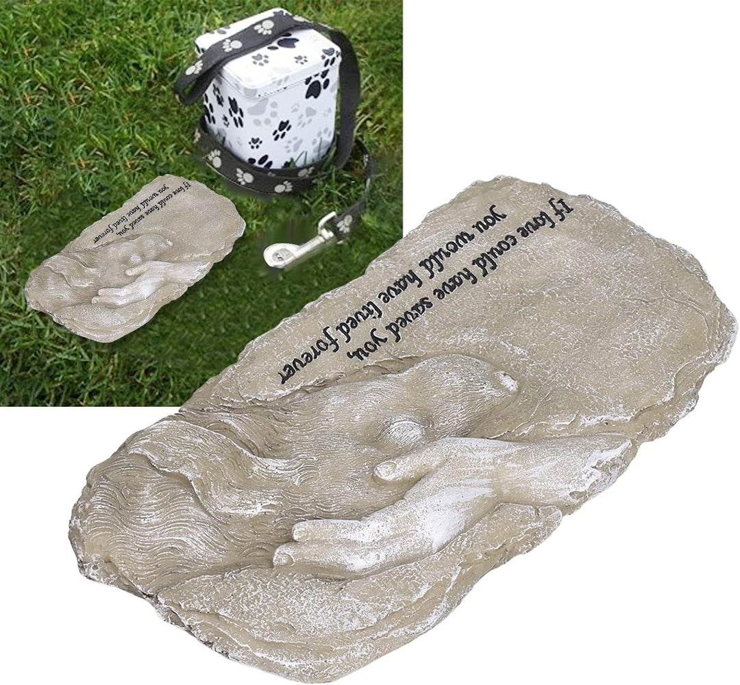 Natudeco Pet Memorial Stone Gifts Puppy Angel Garden Memorial Tombstone Resin Dog Cat Gravestone for