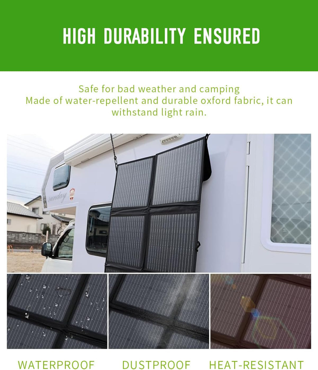 Faltbares Solarpanel 200W, 3m Kabel, 22% Umwandlungseffizienz, IP67 wasserdicht, tragbares Solarlade