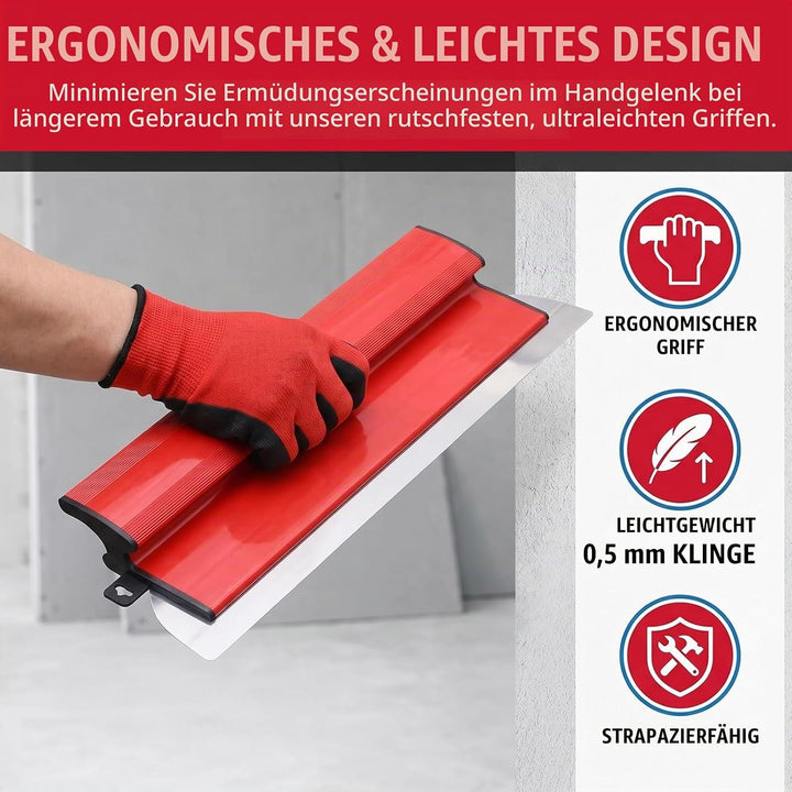 Flächenspachtel Set Professionell – (250mm+400mm+600mm ）Spachtelwerkzeug Set mit 160 cm Teleskopstie