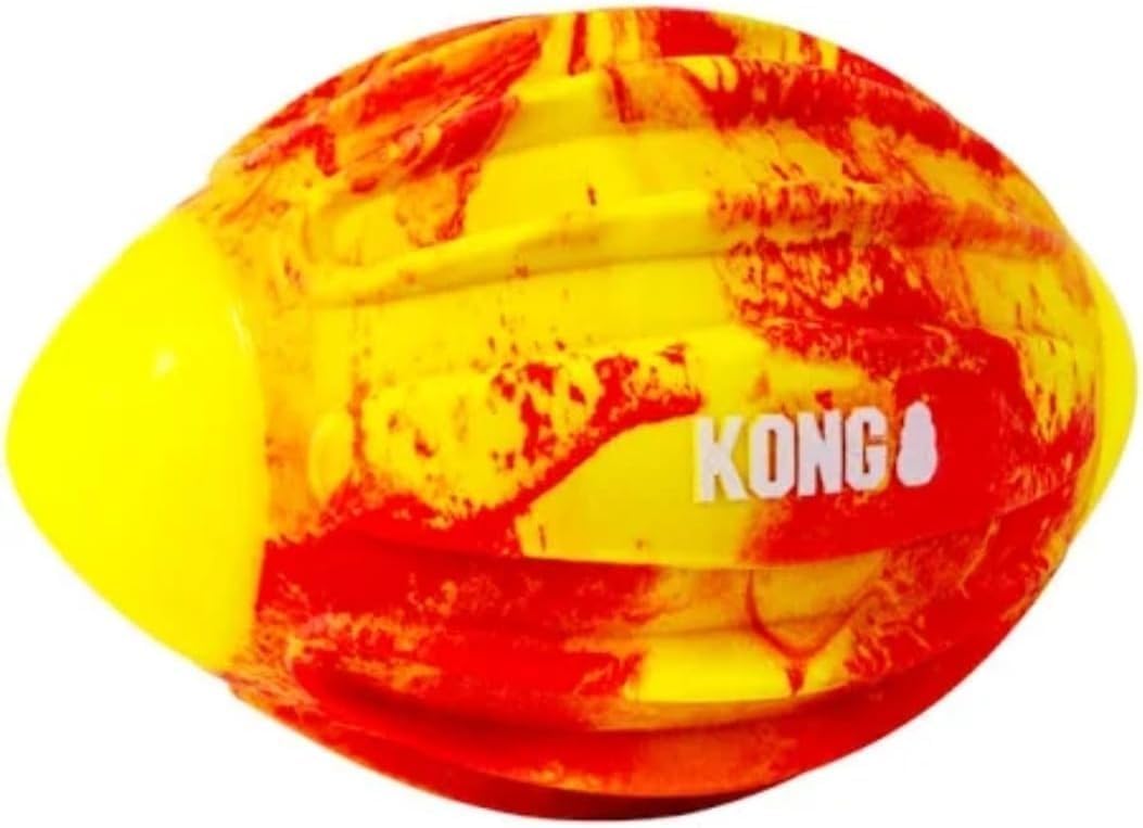 Kong Sport FlexBall - strapazierfähiges, springendes Spielzeug mit Quietscher und Easy-Grip Rippen f