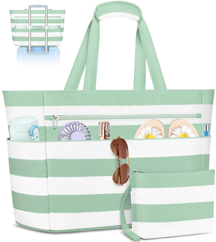 Grosse Strandtasche mit Reissverschluss XXL Familie Strandtasche Damen Gross Shopper Tasche Beach To